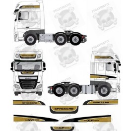 DAF XF Euro 6 Super spacecab Gold Edition stickers (Compatible Product)