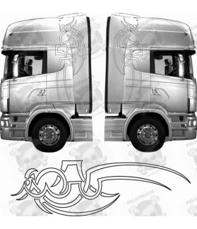 Truck cab Eagle Tribal side Graphics stickers (Compatible Product)