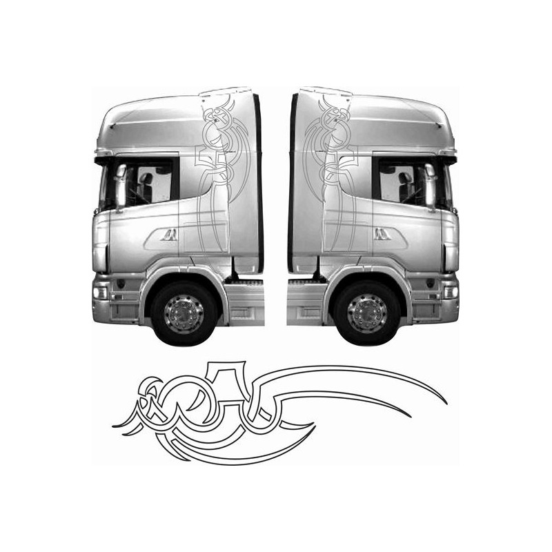 Truck cab Eagle Tribal side Graphics Autocollant (Produit compatible)