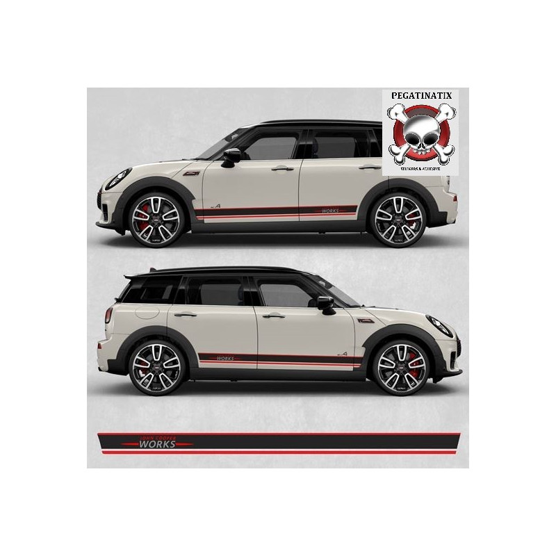 AUTOCOLLANT Mini Clubamn JCW F54 side Stripes (Produit compatible)