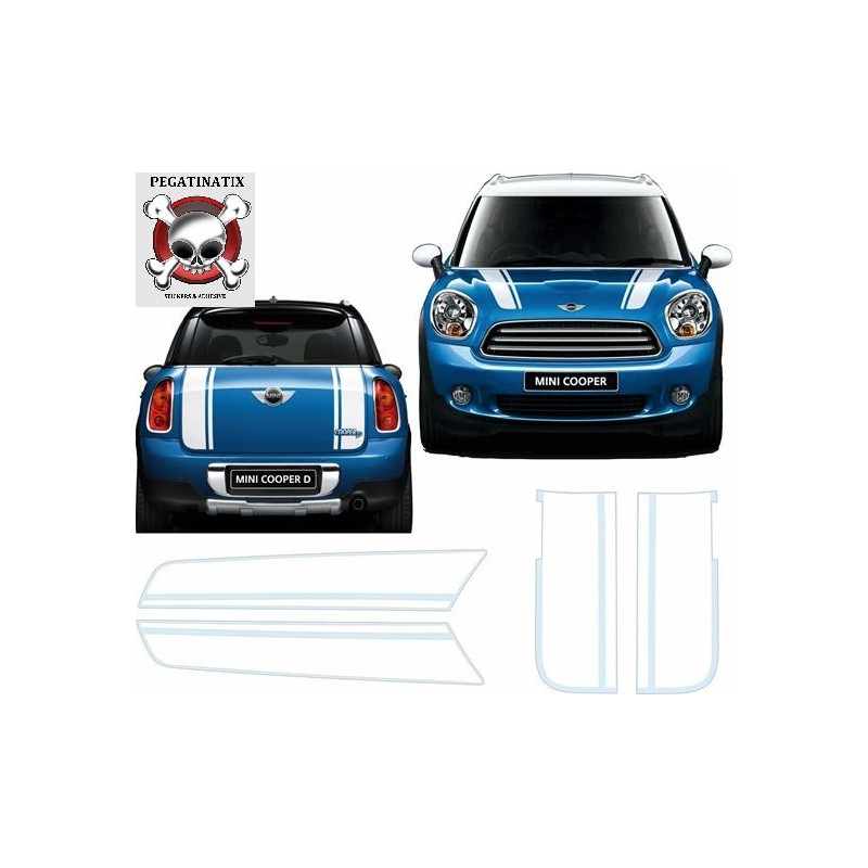 AUFKLEBER Mini R60 Countryman Bonnet & Rear Stripes (Kompatibles Produkt)