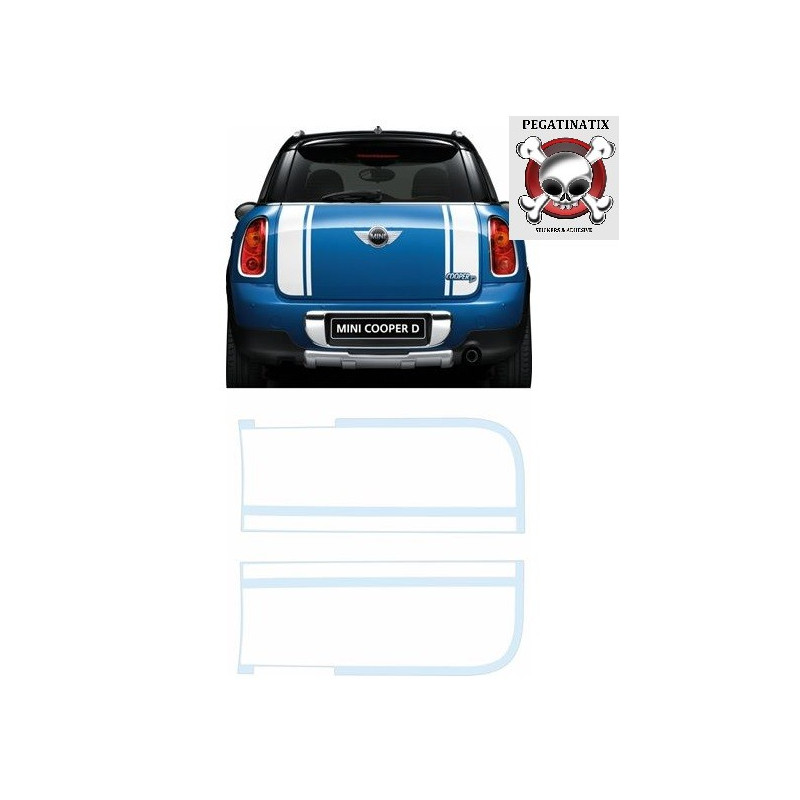 ADESIVI Mini R60 Countryman Bonnet & Rear Stripes (Prodotto compatibile)