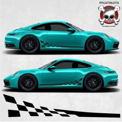 PORSCHE 992 side chequer Stripes  ADESIVI (Prodotto compatibile)