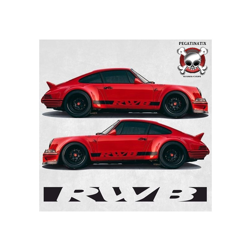PORSCHE 911 RWB side Stripes AUFKLEBER (Kompatibles Produkt)