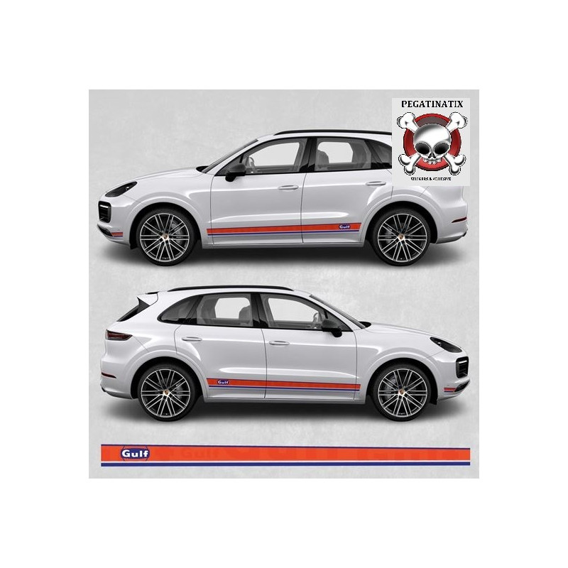 PORSCHE Cayenne Gulf side Stripes ADHESIVOS (Producto compatible)