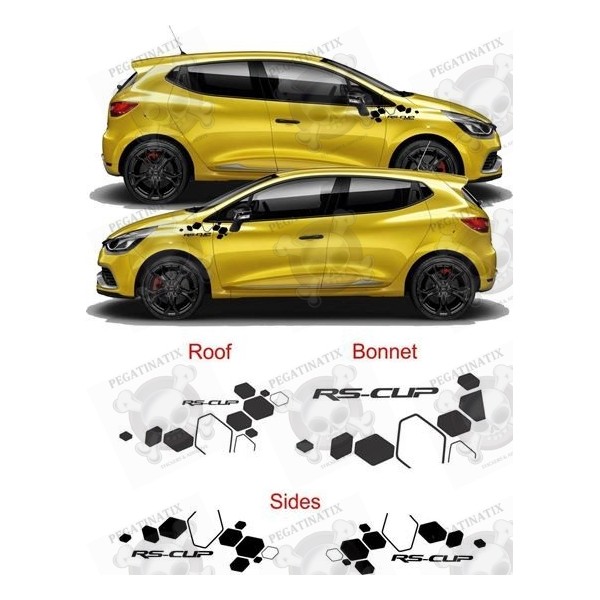Kit 2 Stickers Latéraux XL Renault Sport type Trophy-R pour Clio 4 - Pro-RS