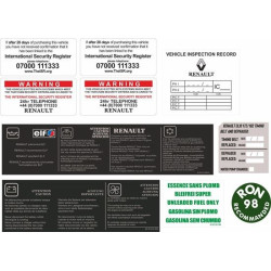 Renault Clio MK2 182 Sport DECALS (Compatible Product)