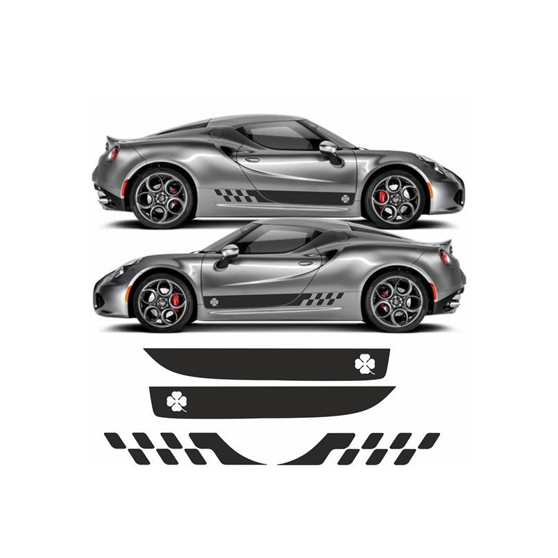 Alfa Romeo 4C 2015 - 17 side Stripes ADHESIVOS (Producto compatible)