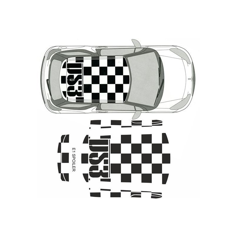 DS3 Chequered roof Stickers (Compatible Product)