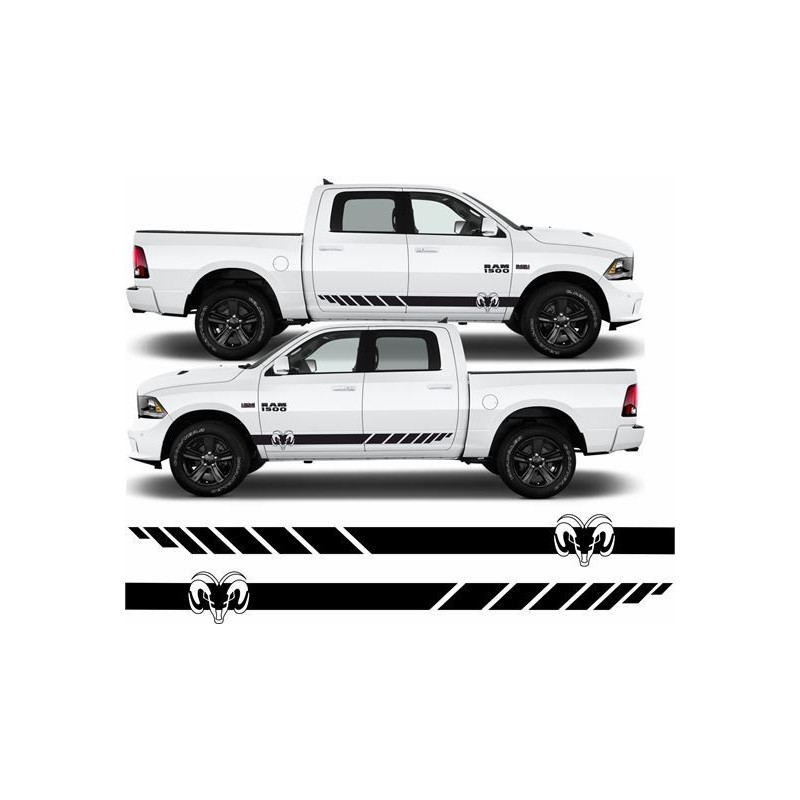 Dodge RAM 1500 side Stripes Stickers (Produto compatível)