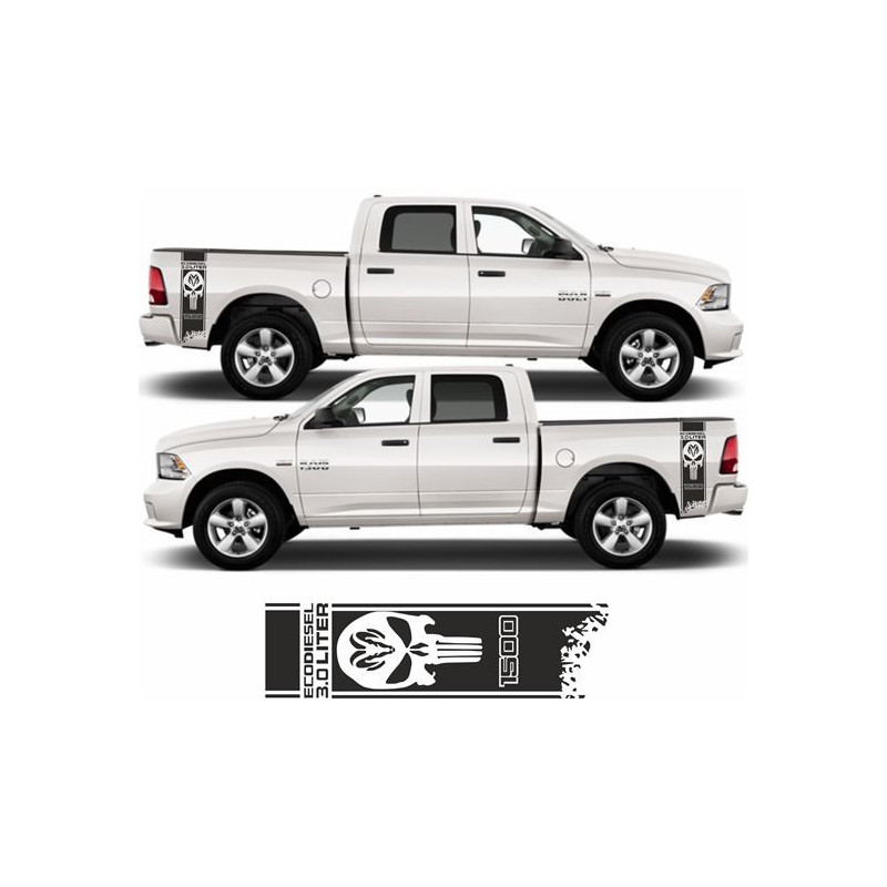 Dodge Punisher side Stripes AUFKLEBER (Kompatibles Produkt)