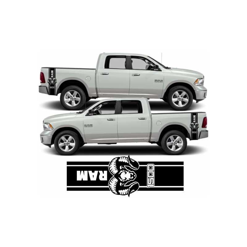 Dodge RAM 1500 side Stripes Stickers (Produto compatível)
