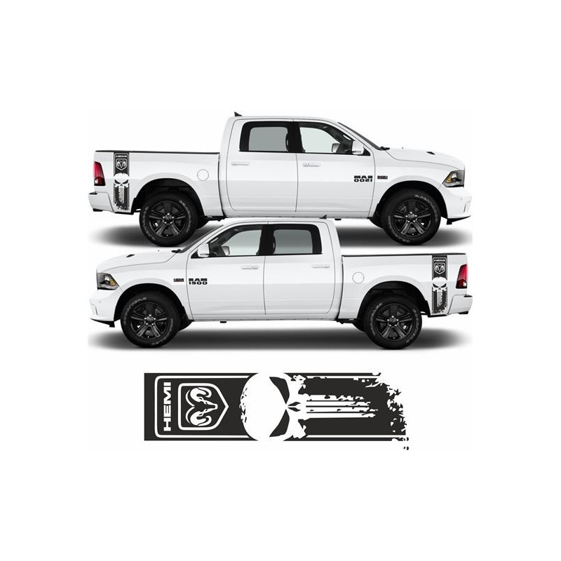 Dodge RAM 1500 side Stripes Stickers (Produto compatível)