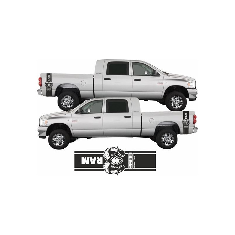 Dodge RAM 1500 side Stripes Stickers (Compatible Product)