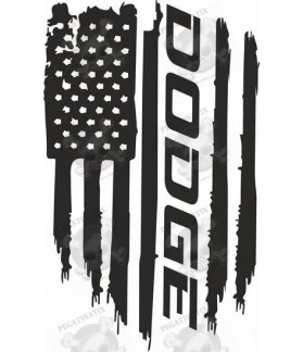 Dodge Ram distressed Flag Hood Decal Stickers (Compatible Product)