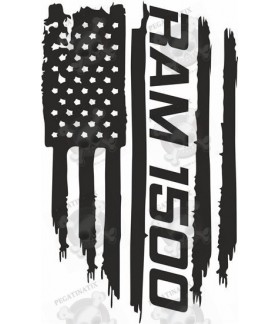 Dodge Ram 1500 distressed Flag Hood Decal Stickers (Compatible Product)