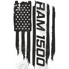 Dodge Ram 1500 distressed Flag Hood Decal Stickers (Compatible Product)