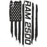 Dodge Ram 2500 distressed Flag Hood Decal Stickers (Compatible Product)