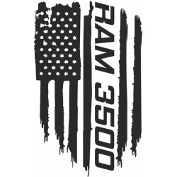 Dodge Ram 3500 distressed Flag Hood Decal Stickers (Produto compatível)