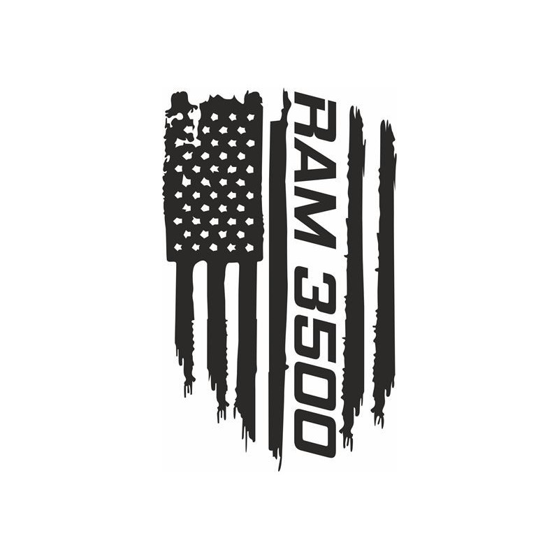 Dodge Ram 3500 distressed Flag Hood Decal Adhesivo (Producto compatible)