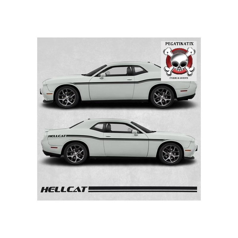 Dodge Challenger Hellcat side Stripes Stickers (Compatible Product)