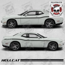 Dodge Challenger Hellcat side Stripes Stickers (Compatible Product)