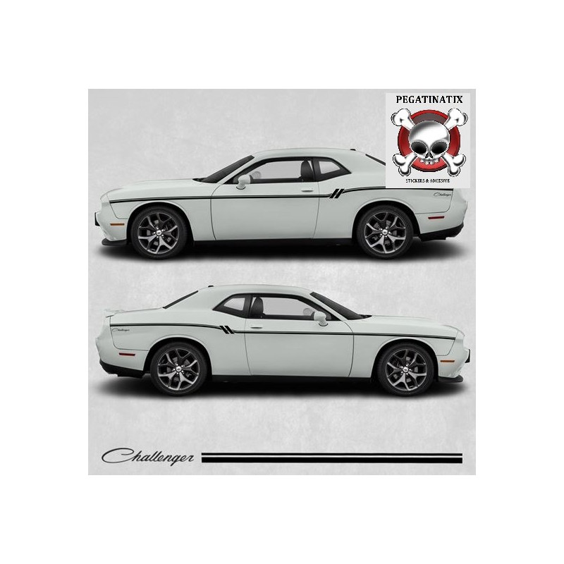 Dodge Challenger side Stripes Stickers (Compatible Product)