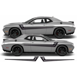Dodge Challenger 2008 - 2019 side Stripes Stickers (Compatible Product)