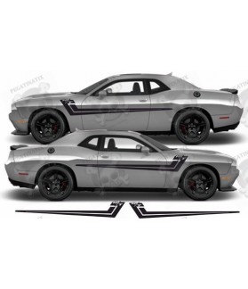 Dodge Challenger 2008 - 2019 side Stripes Stickers (Compatible Product)