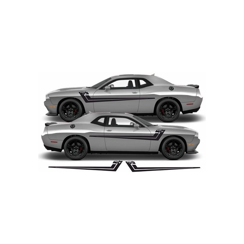 Dodge Challenger 2008 - 2019 side Stripes ADHESIVOS (Producto compatible)