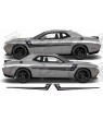 Dodge Challenger 2008 - 2019 side Stripes Stickers (Compatible Product)