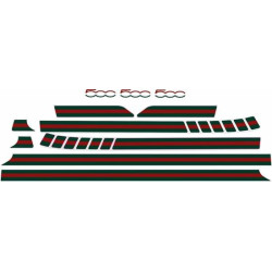 Fiat 500 Gucci Style side Stripes AUFKLEBER (Kompatibles Produkt)