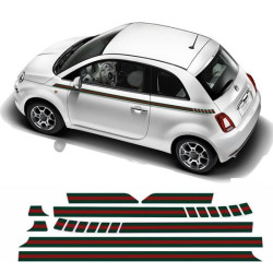 Fiat 500 Gucci Style side Stripes AUFKLEBER (Kompatibles Produkt)