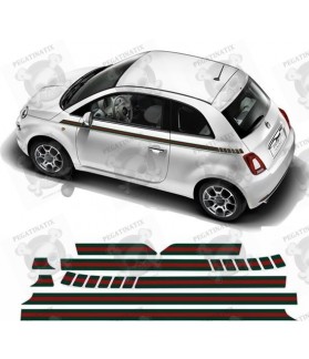 Fiat 500 Gucci Style side Stripes ADESIVI (Prodotto compatibile)