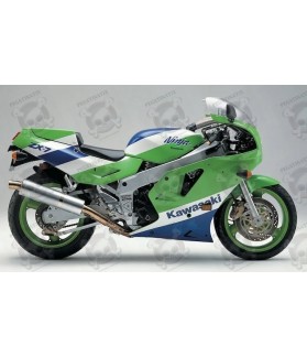KAWASAKI ZXR 750 1989 GREEN/BLUE VERSION US STICKERS (Compatible Product)
