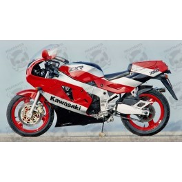 KAWASAKI ZXR 750 1990 RED/SILVER STICKERS (Compatible Product)