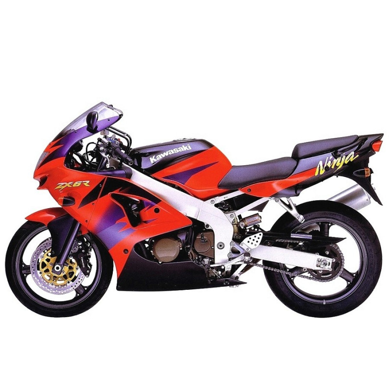 STICKER SET KAWASAKI ZX-6R YEAR 1998 RED (Produit compatible)