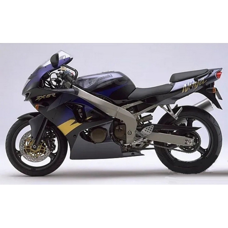 STICKER SET KAWASAKI ZX-6R YEAR 1998  BLACK/GREY/PURPLE (Producto compatible)