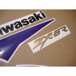 STICKER SET KAWASAKI ZX-6R YEAR 1998 BLACK/GREY/PURPLE (Produit compatible)