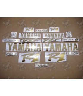 YAMAHA YZF-R1 YEAR 1998-2001 CHROME GOLD DECALS (Compatible Product)