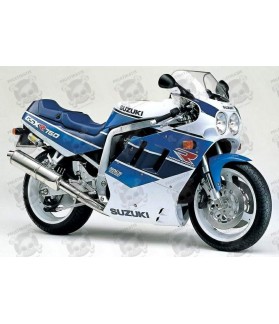 AUTOCOLLANT SUZUKI GSX-R 750 YEAR 1990 - WHITE/BLUE (Produit compatible)