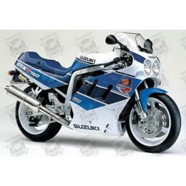 AUTOCOLLANT SUZUKI GSX-R 750 YEAR 1990 - WHITE/BLUE (Produit compatible)