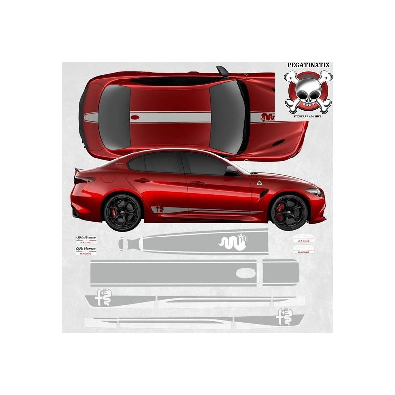 Alfa Romeo Giulia Quadrifoglio AUFKLEBER (Kompatibles Produkt)
