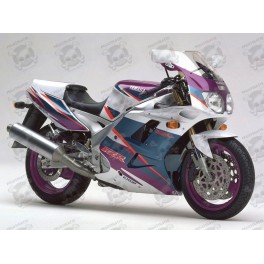 YAMAHA FZR 1000 1994 WHITE/GREEN/PURPLE STICKERS (Compatible Product)