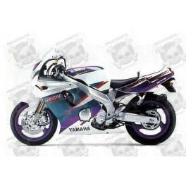 YAMAHA FZR 600 1994 WHITE/GREEN/PURPLE STICKERS (Compatible Product)