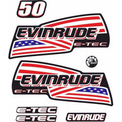 Evinrude 50HP E-tec Boat DECALS (Compatible Product)