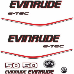 Evinrude 50HP E-tec Boat ADESIVI  (Prodotto compatibile)