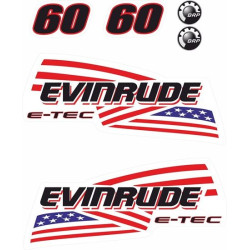 Evinrude 60HP E-tec Boat DECALS (Compatible Product)