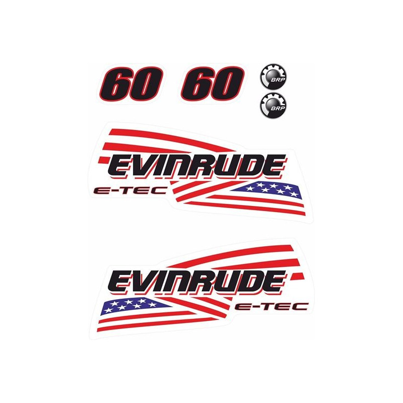 Evinrude 60HP E-tec Boat ADESIVOS  (Produto compatível)