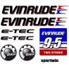 Evinrude 9.5HP E-tec Boat ADESIVI  (Prodotto compatibile)